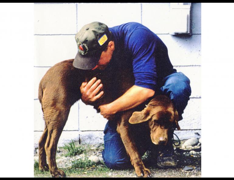 Ned Rozell and his dog Jane in 1997.